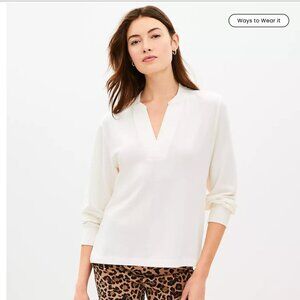 LOFT - Jersey Split Neck Top | NWT